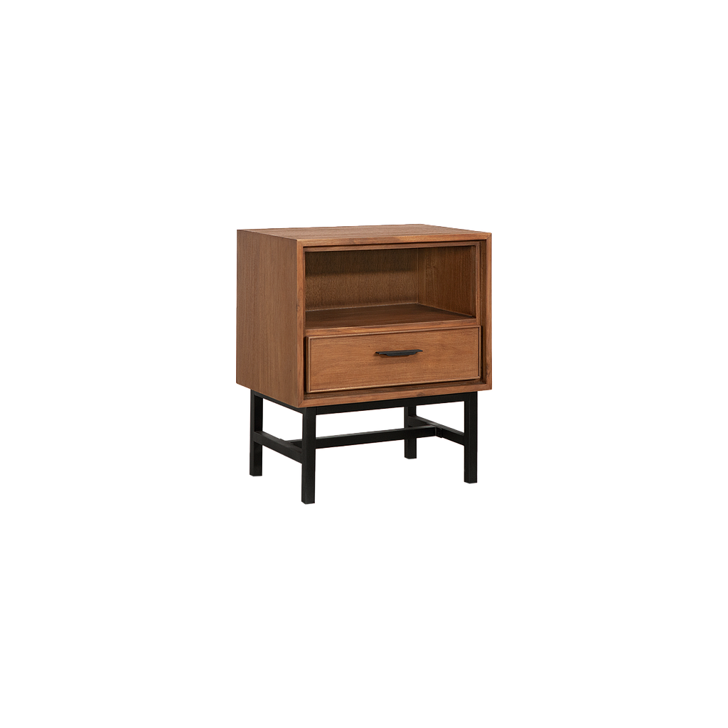 DANN - Bedside table - Amber and Matt black