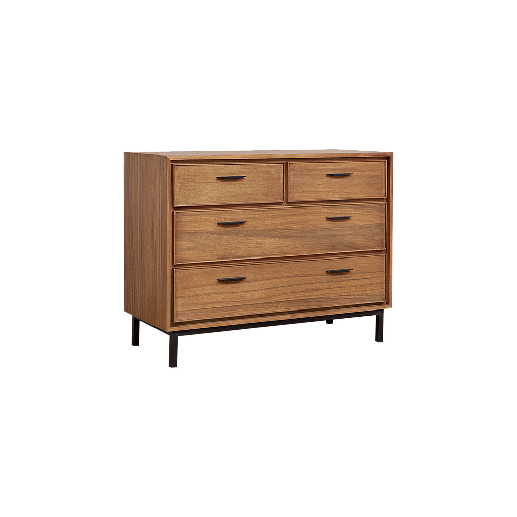 DANN - Chest of drawer L100 x H80 - Amber and Matt black