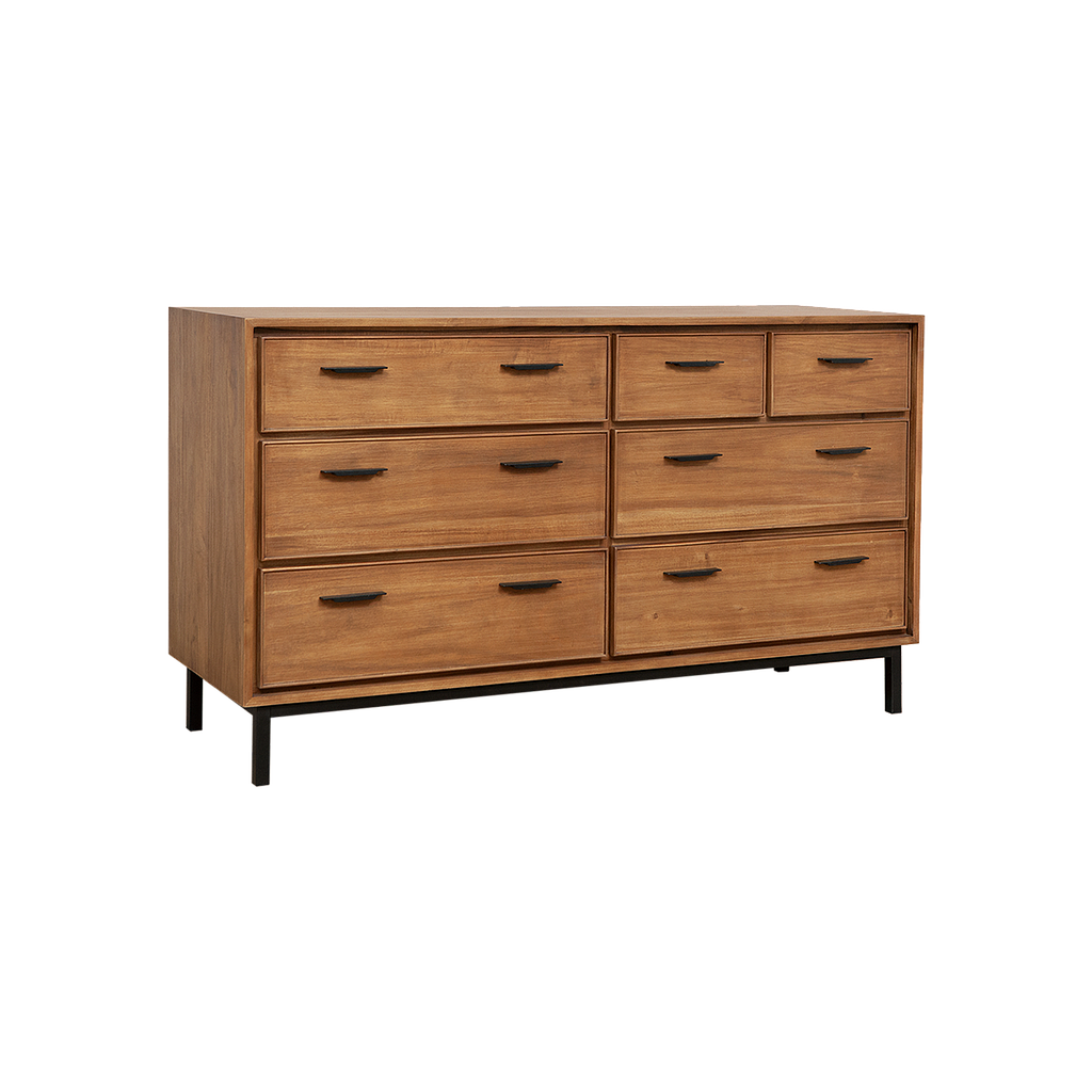 DANN - Chest of drawers L140 x H80 - Amber and Matt black