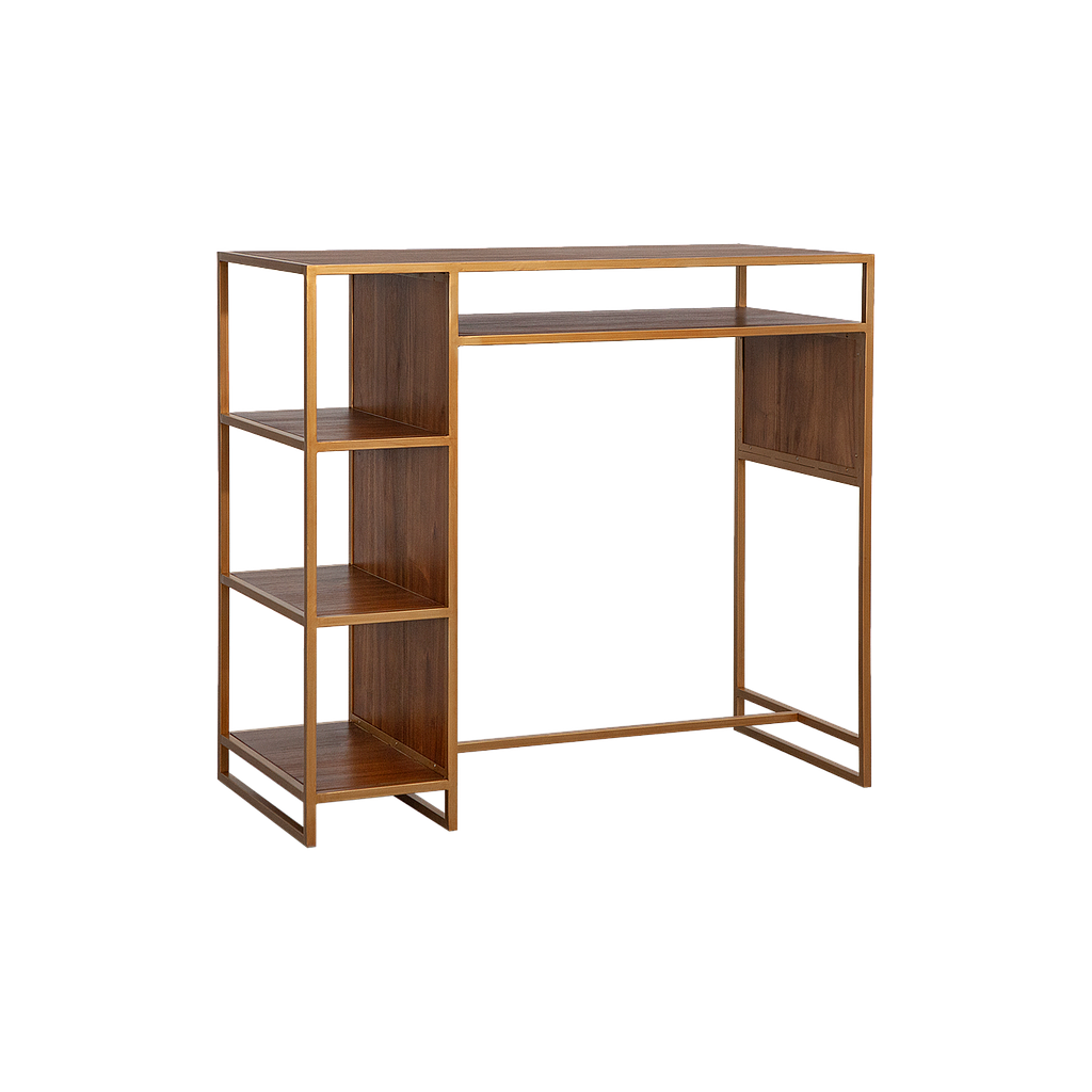 YVER - Kitchen bar table L120 x H110 - Vintage brass and Washed antic