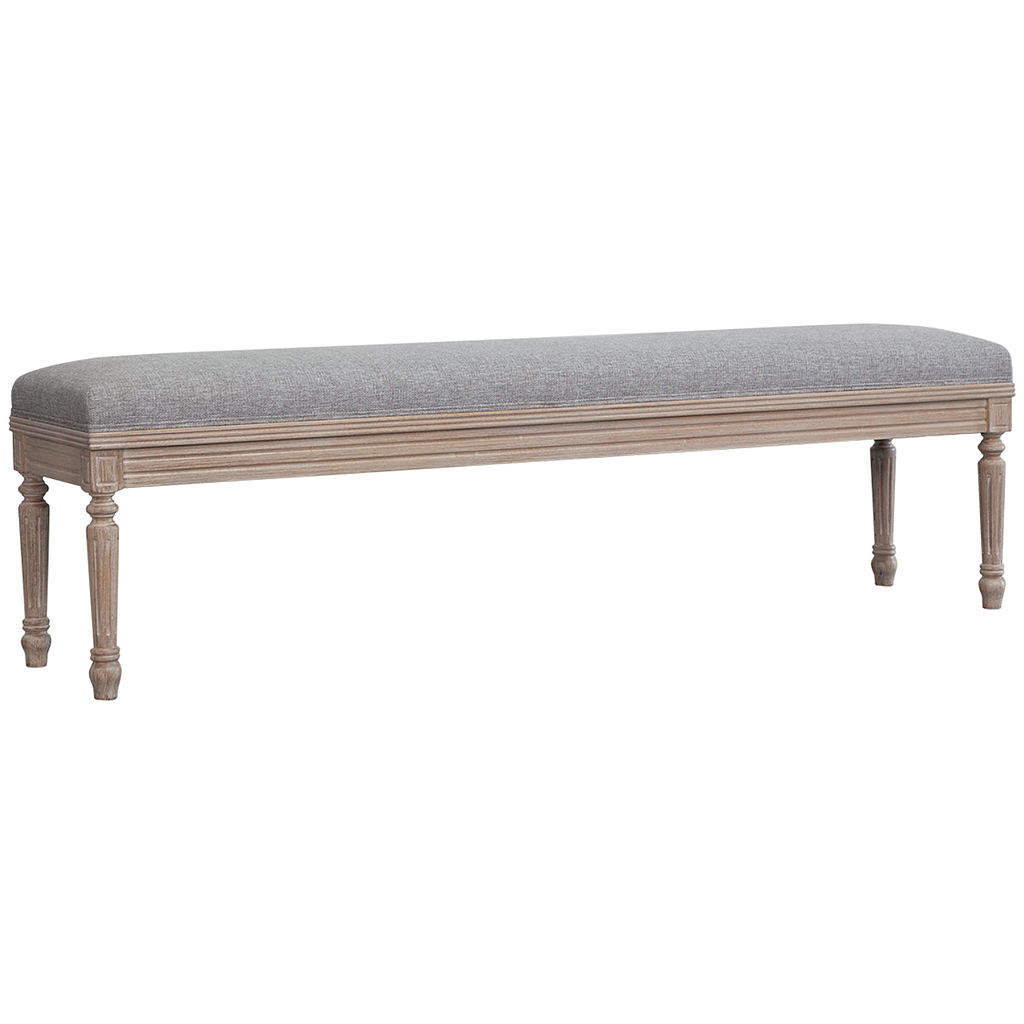 ORLEANS - Bench L170 - Whitened acacia and Light grey cover