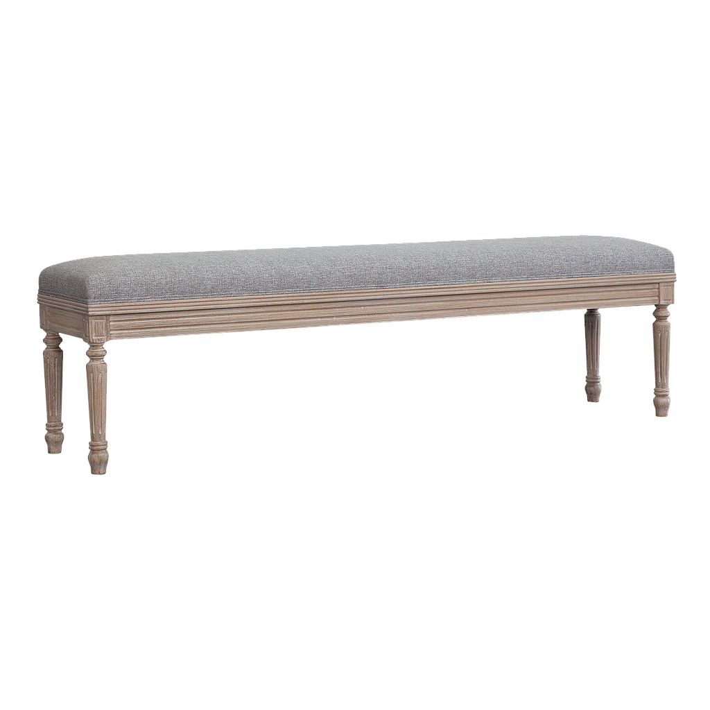 ORLEANS - Bench L170 - Whitened acacia and Light grey cover