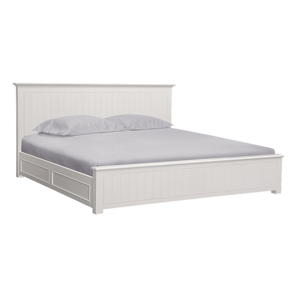 NEIL - Super king size bed (Mattress 200x200) - Brushed white