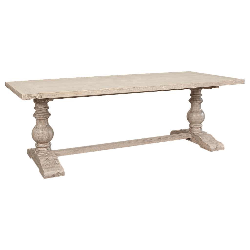 ALISSON - Dining table L220 x W100 - Whitened acacia