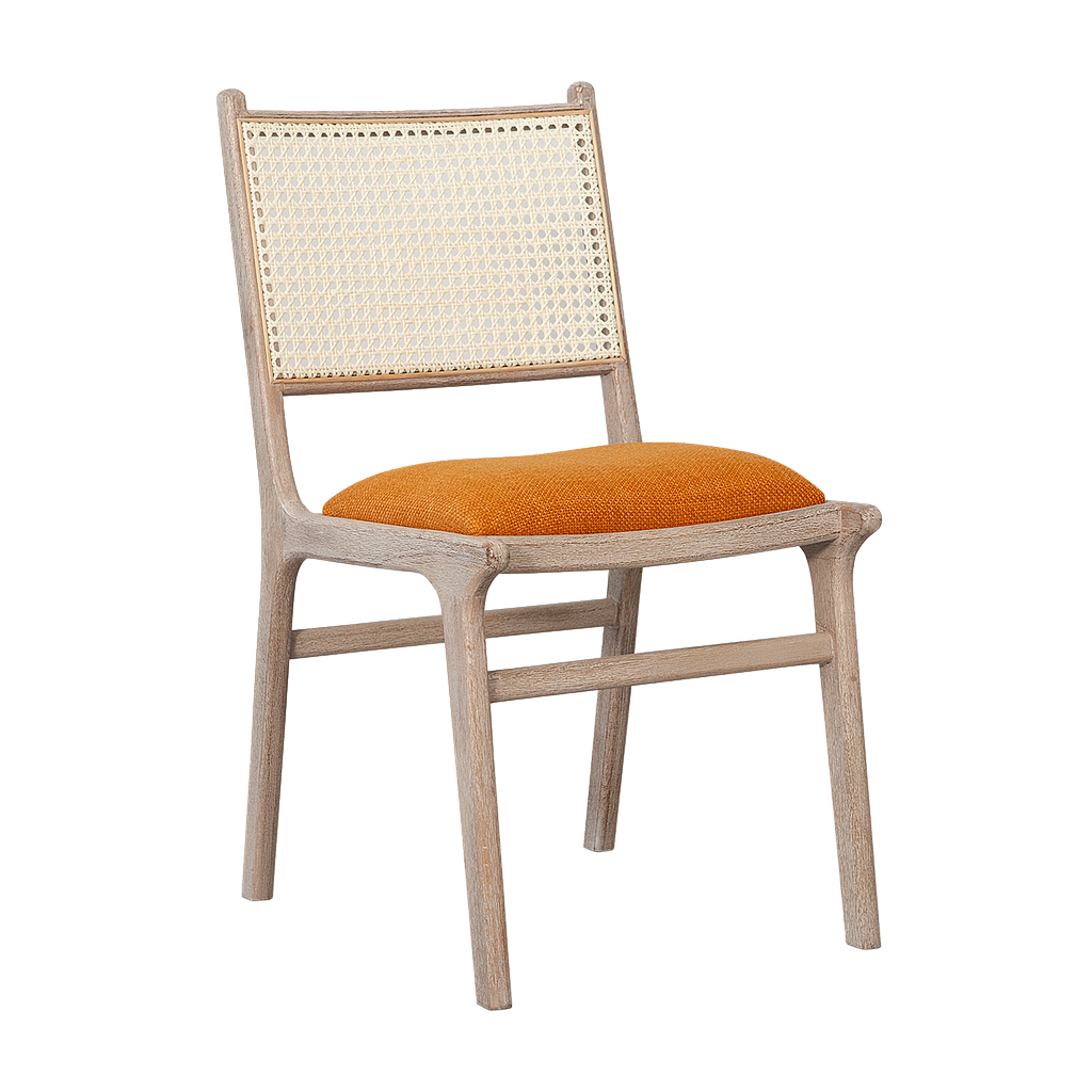 INOA - Chair - Whitened acacia and Orange cover