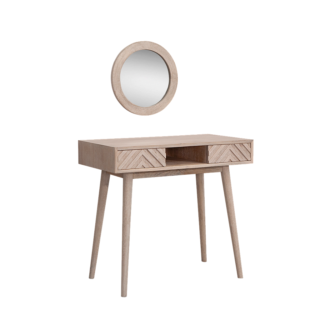 PORTO - Dressing table L80 x W45 - Whitened acacia