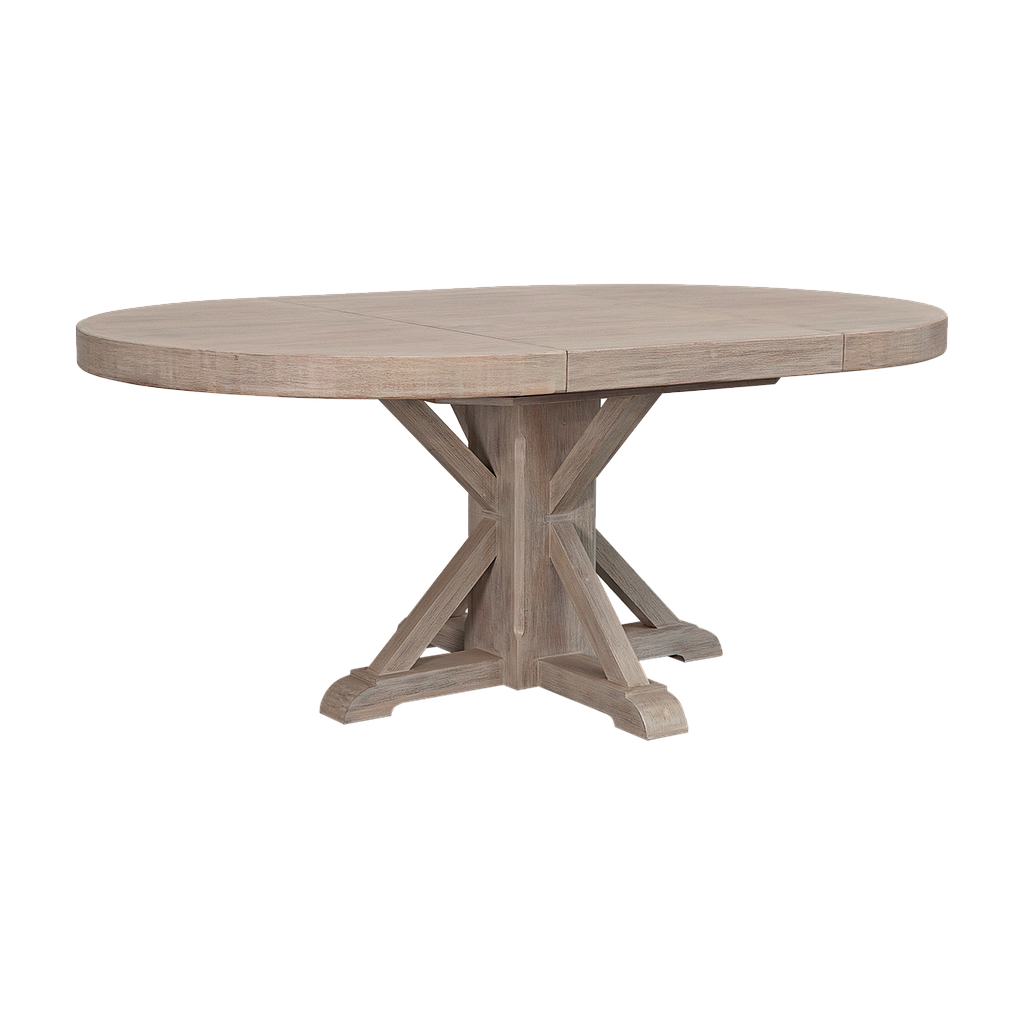 HAKON - Extendable dining table L120/182 x H76 - Whitened acacia