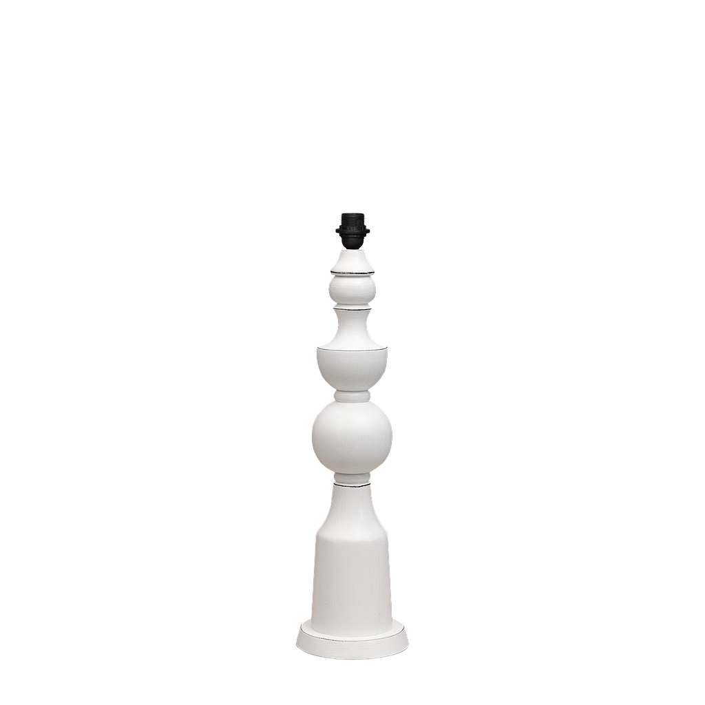 ALINE - Wooden lamp stand H71 - Brocante white