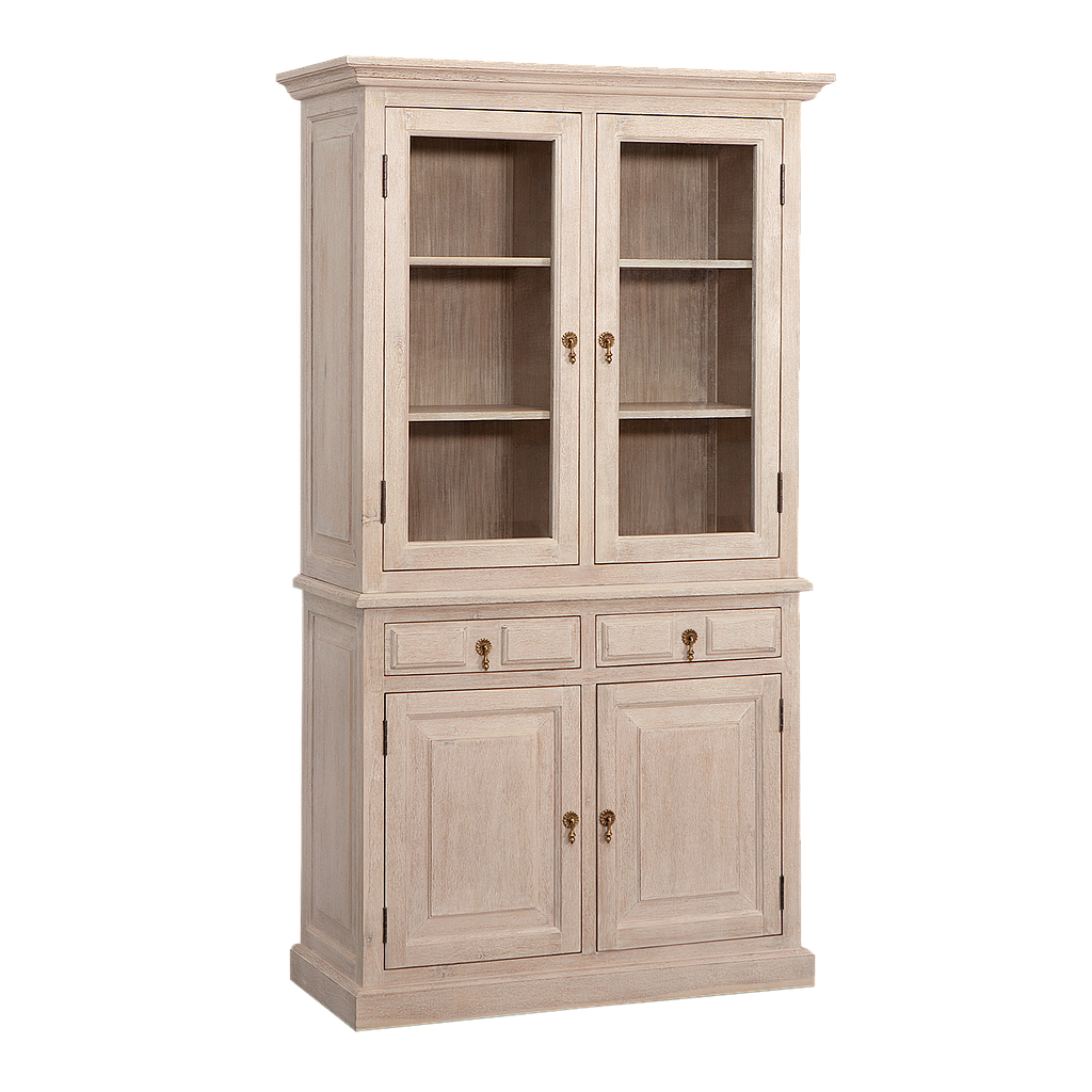 MEJE - Display cabinet L100 x H180 - Whitened acacia