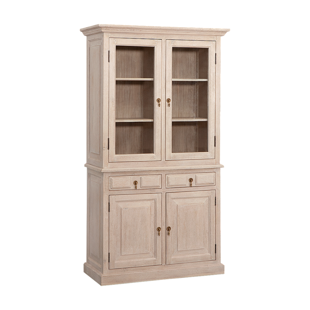 MEJE - Display cabinet L100 x H180 - Whitened acacia