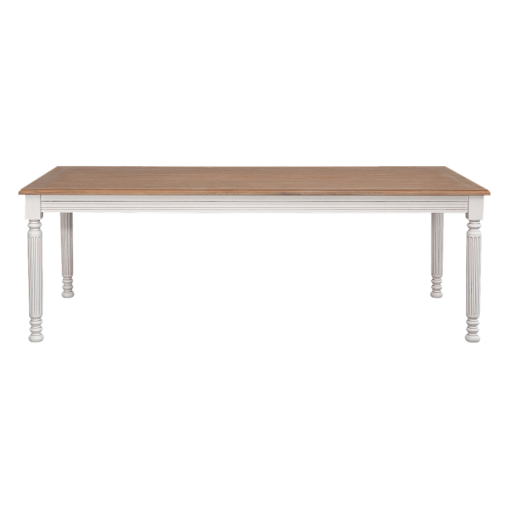 ORLEANS - Dining table L220 x W100 - Brocante white and Toffee