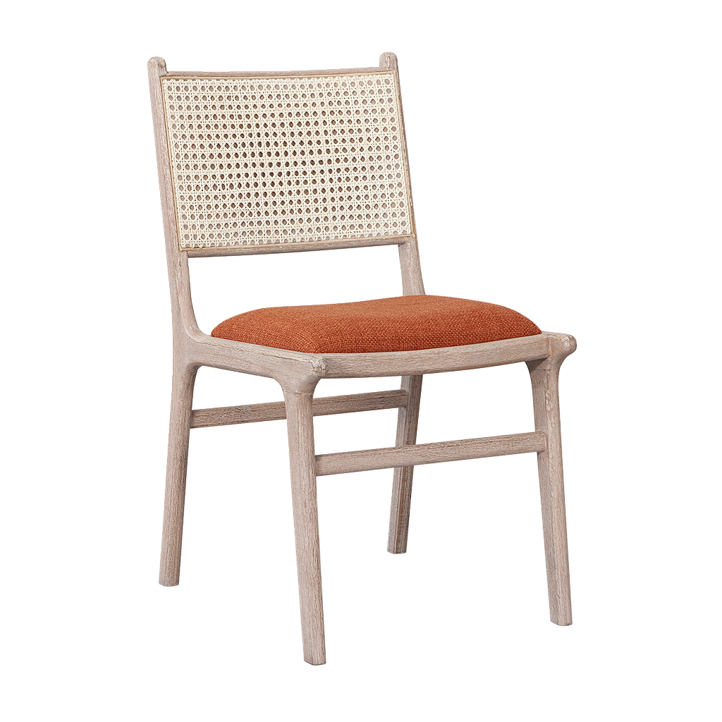 INOA - Chair - Whitened acacia and Orange cover
