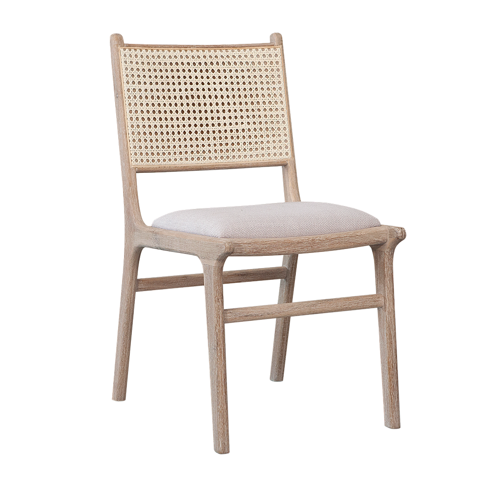 INOA - Chair - Whitened acacia and Light grey cover