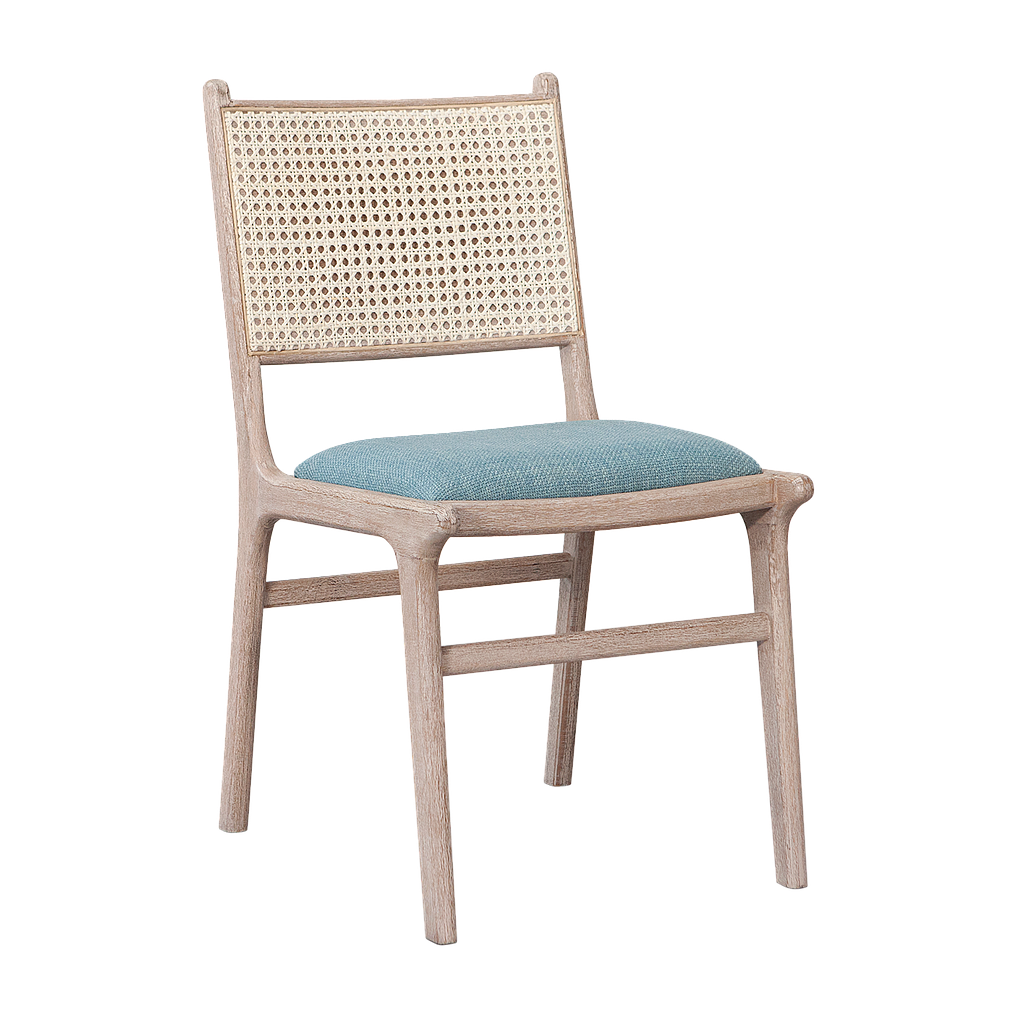 INOA - Chair - Whitened acacia and Teal cover