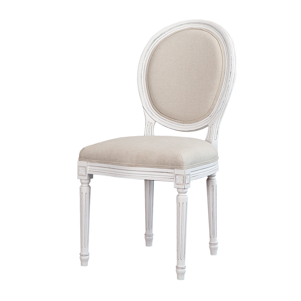 ORLEANS - Dining Chair - Brocante white and Cream