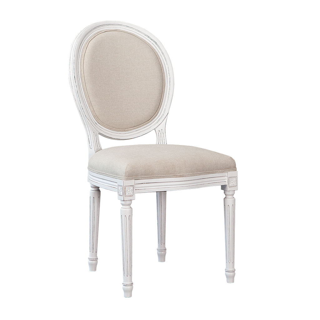 ORLEANS - Dining Chair - Brocante white and Cream