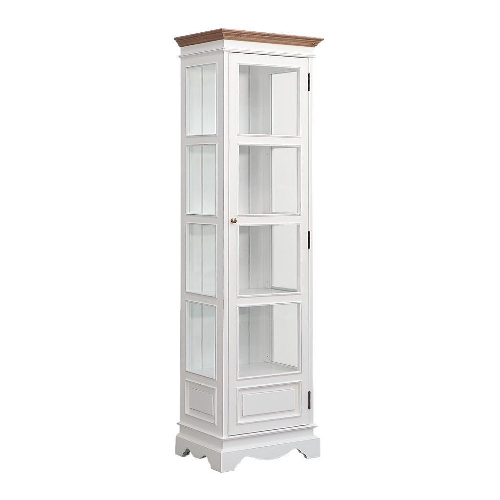 LILY - Display case L55 x H190 - Brocante white and Toffee