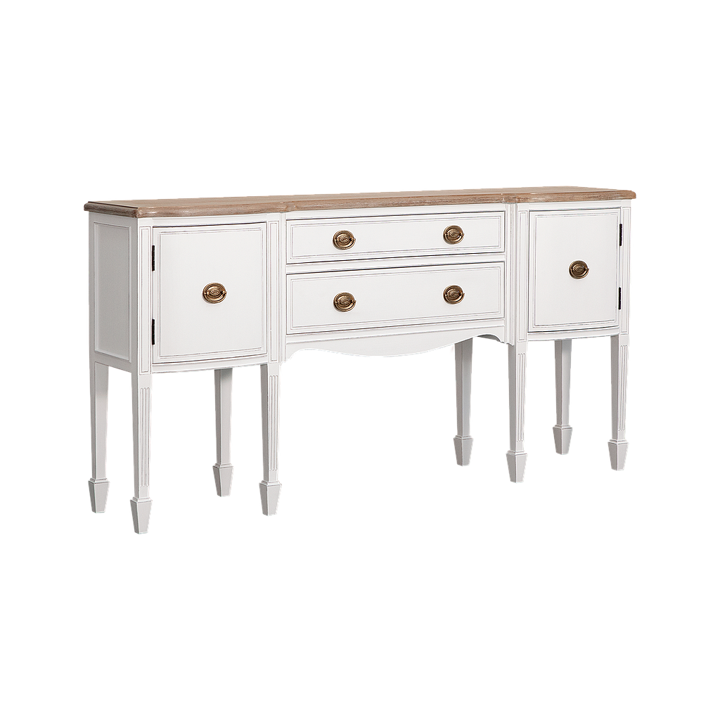 ELODIE - Console table L162 - Brocante white and Toffee