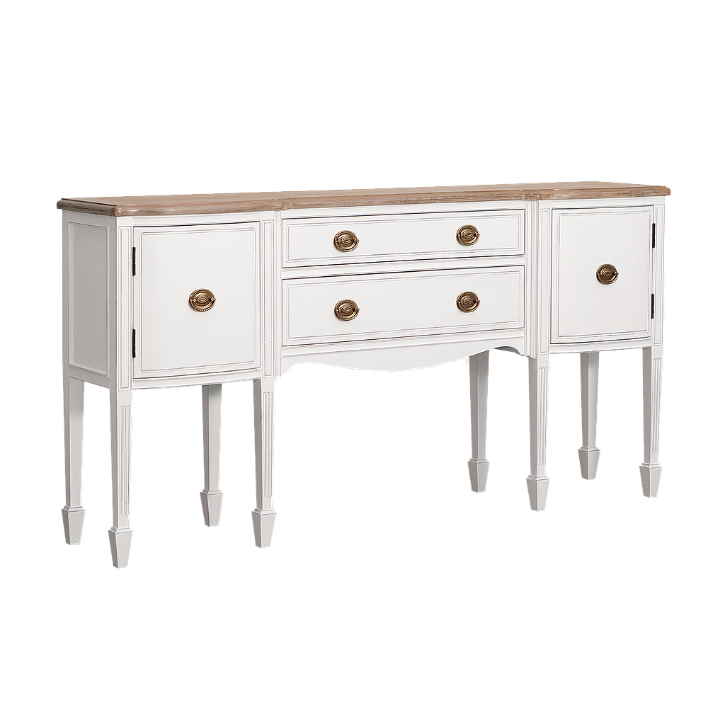 ELODIE - Console table L162 - Brocante white and Toffee