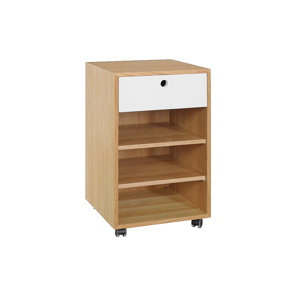 OSLO - Office unit L40 x H66 - Natural oak and White