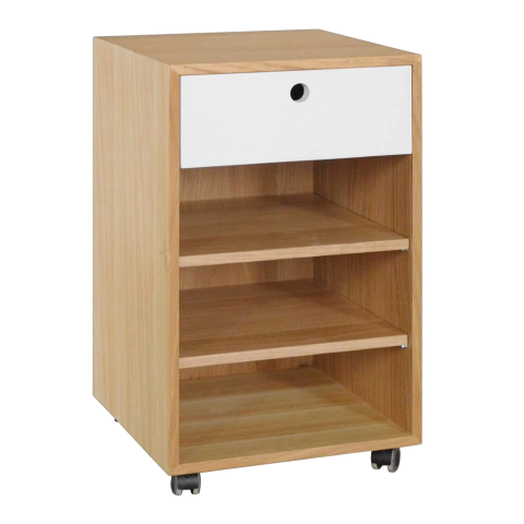 OSLO - Office unit L40 x H66 - Natural oak and White