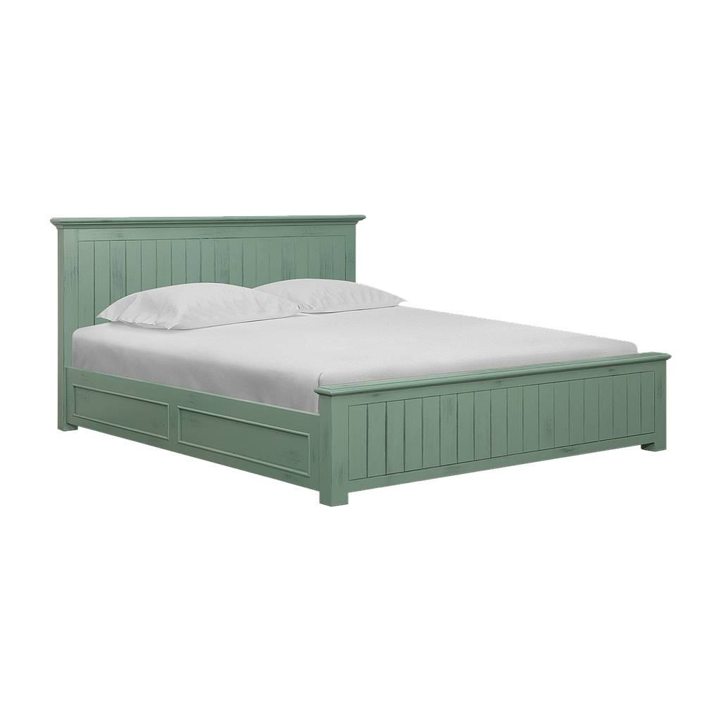 NEIL - Queen size bed 160x200 - Patina mint