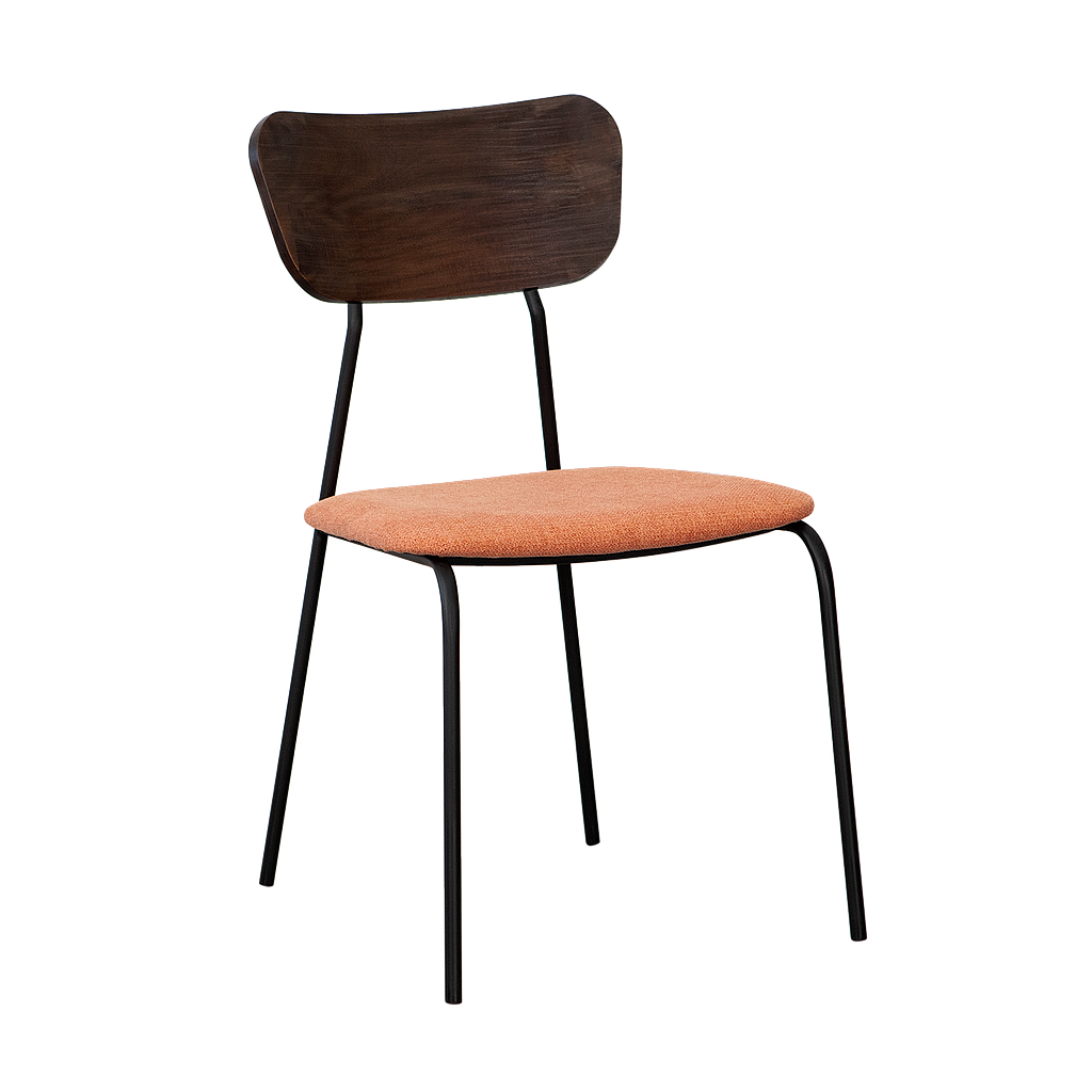 MATTEO - Chair - Matt black, Mokka and Orange cover