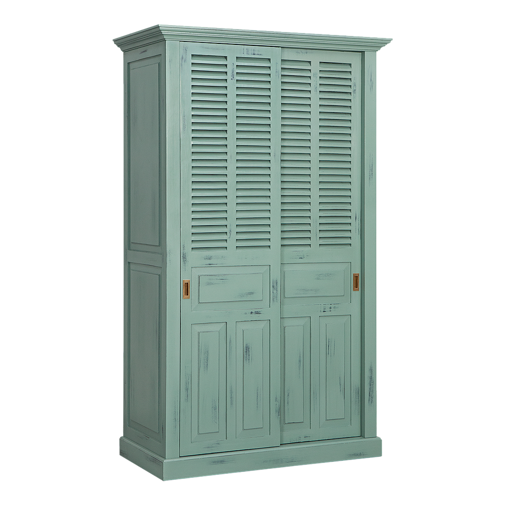 MERRYL - Wardrobe L120 x H200 / Slidding doors - Patina mint