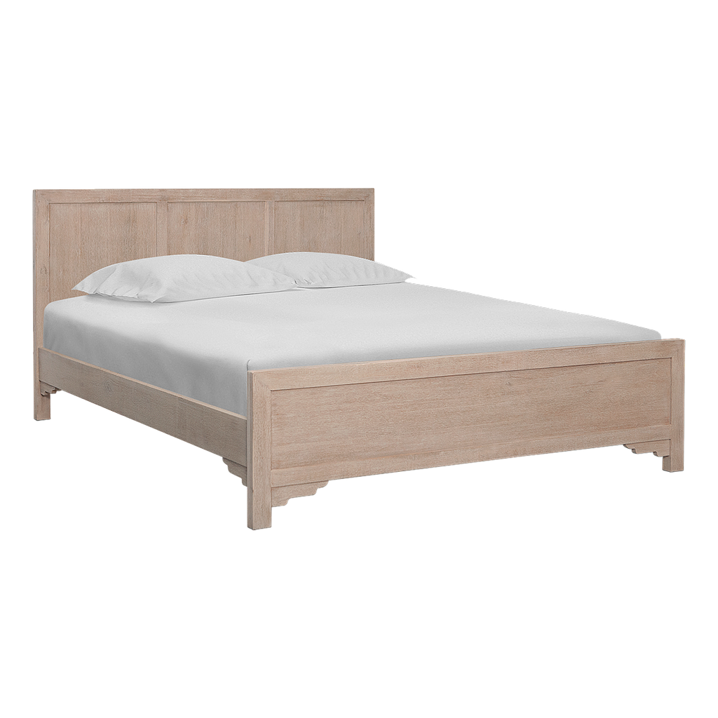 XIAN - Queen size bed 160x200 - Whitened acacia