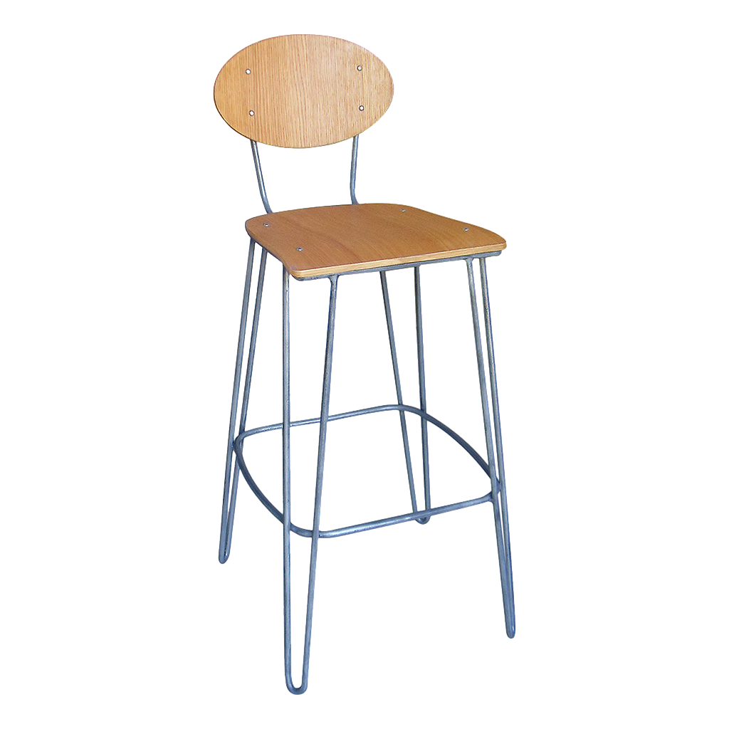 CECIL - Bar chair H102 - Vintage silver and Natural oak
