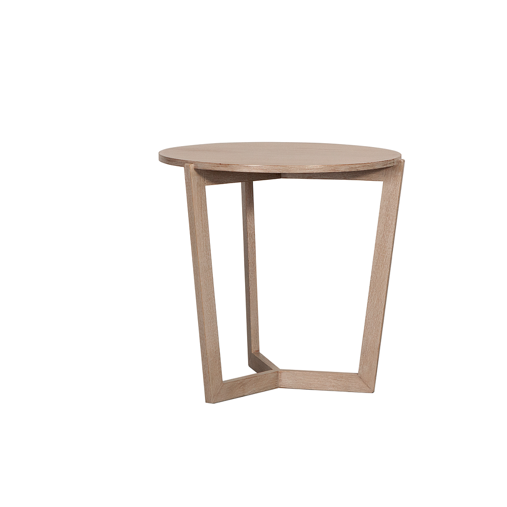 SOHAN - Side table Diam.55 x H55 - Whitened acacia