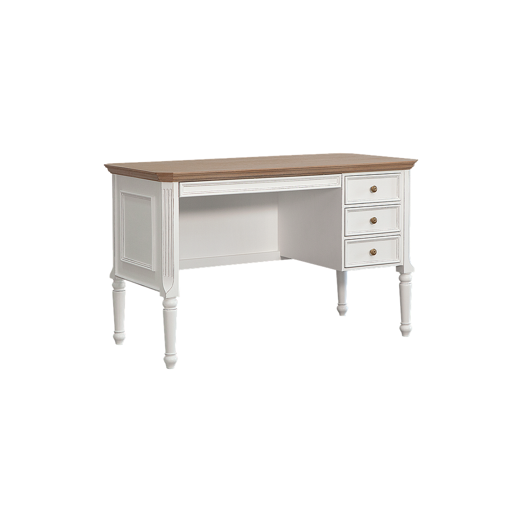 LISANDRO - Desk L120 x W60 - Brocante white and Toffee