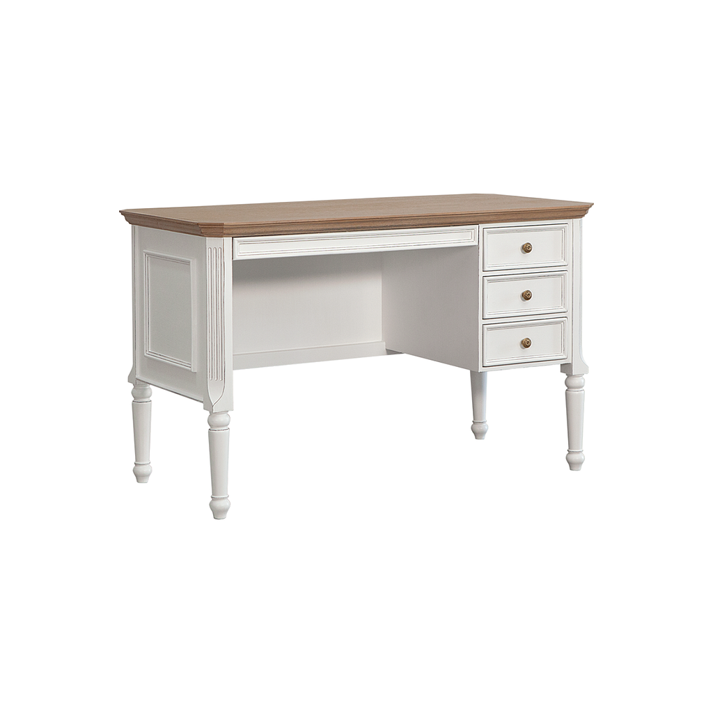 LISANDRO - Desk L120 x W60 - Brocante white and Toffee