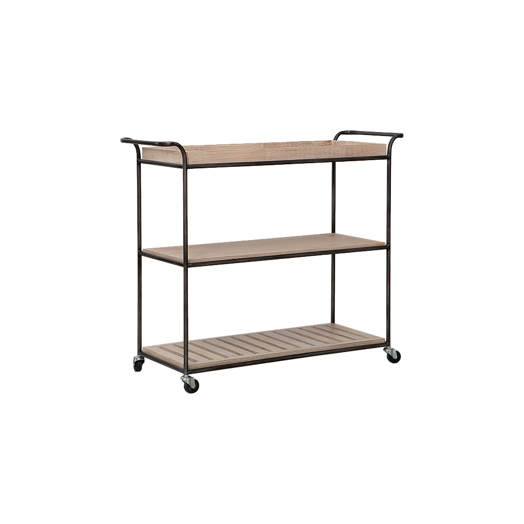 REYNIR - Trolley L106 x H90 - Vintage anthracite and Whitened acacia