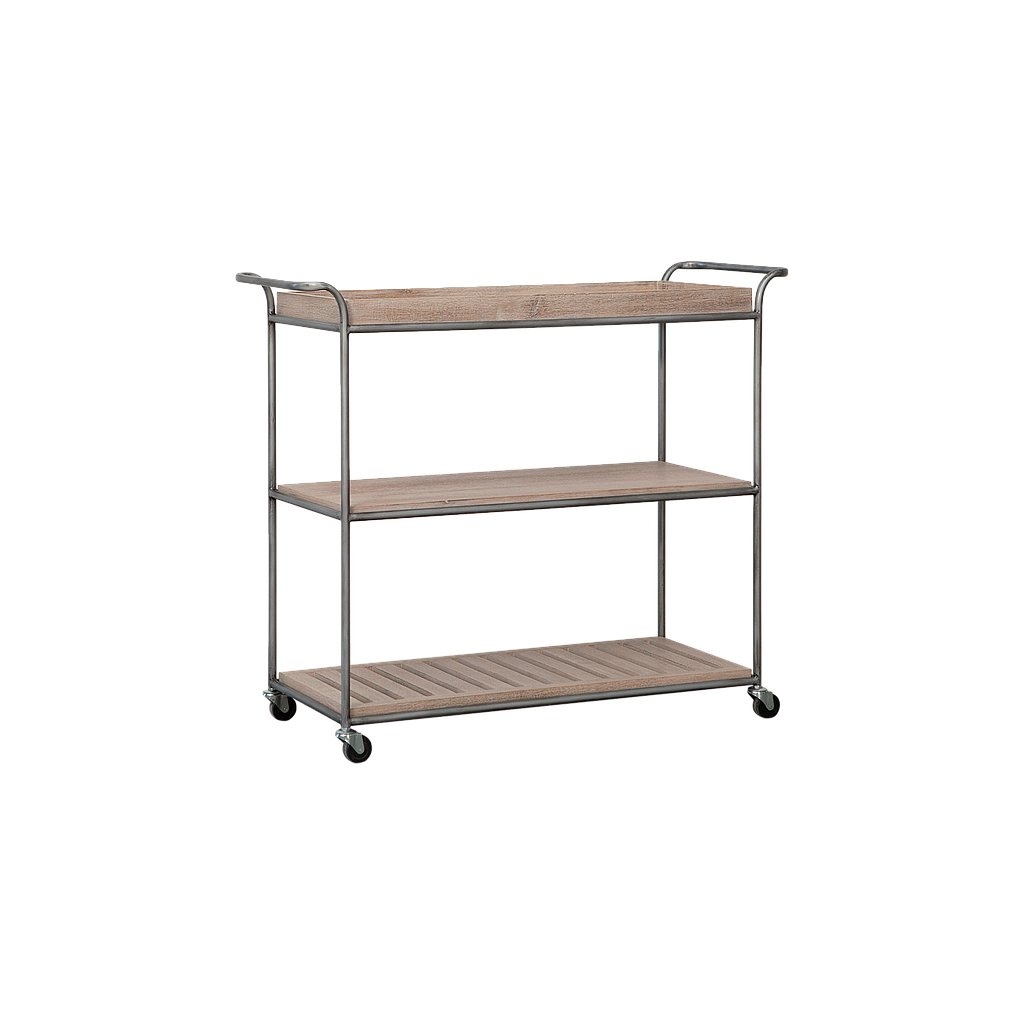 REYNIR - Trolley L106 x H90 - Vintage silver and Whitened acacia