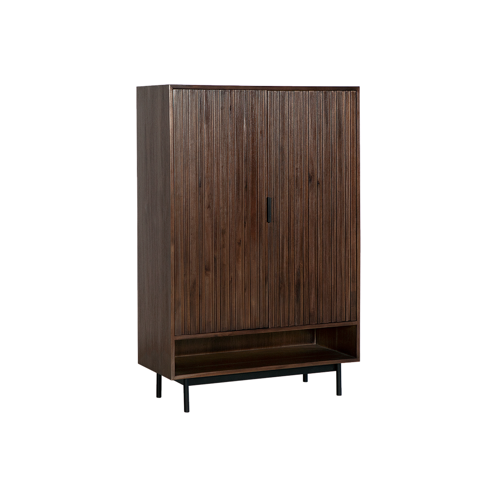 MATTEO - Shoe cabinet L84 x H130 - Mokka and Matt black