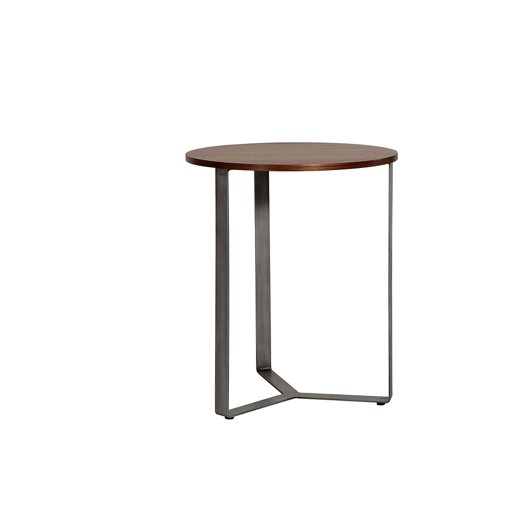 ILYES - Side table Diam.50 x H60 - Vintage silver and Washed antic