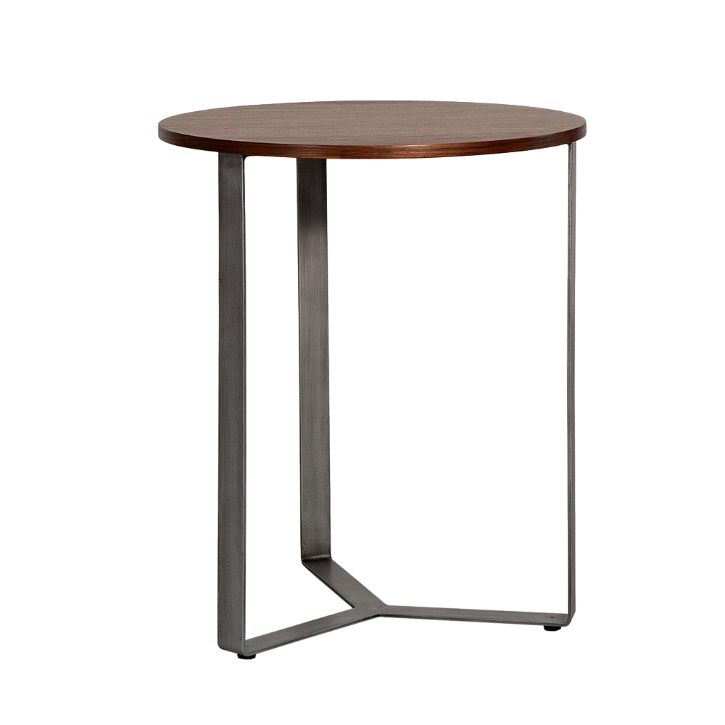 ILYES - Side table Diam.50 x H60 - Vintage silver and Washed antic