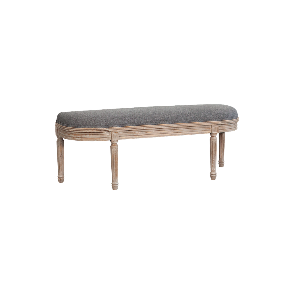 ORLEANS - Bench L125 - Whitened acacia and Dark grey cover