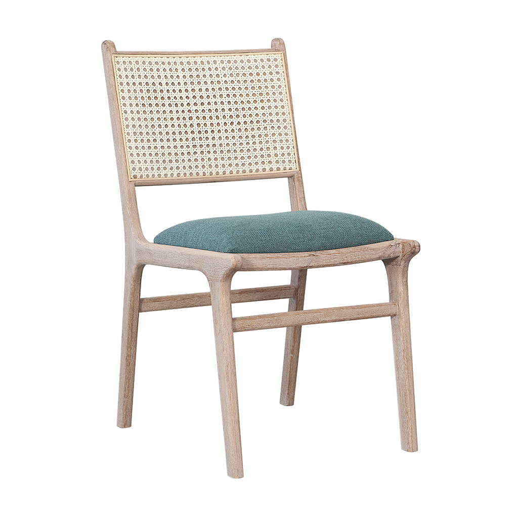 INOA - Chair - Whitened acacia and Blue cover