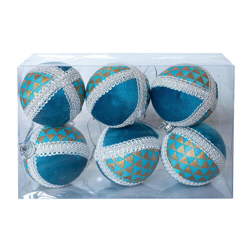 Set of 6 christmas ball ornaments diam. 6 - Mixed designs and Multicolor