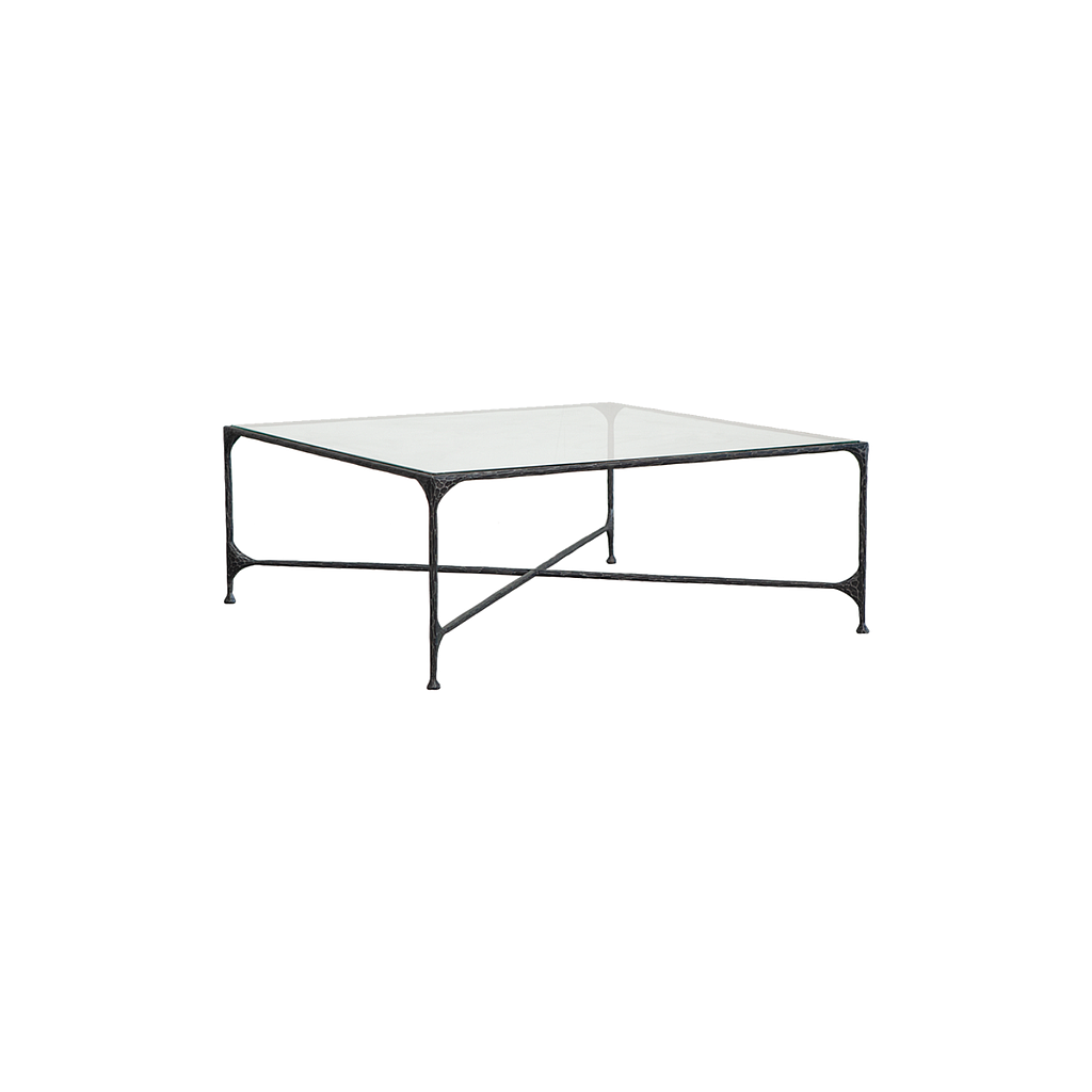 ASTHESIO - Hand-hammered metal coffee table L100 x W100 - Aged anthracite