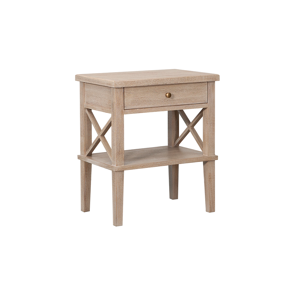 ESTEBAN - Bedside table H65 - Whitened acacia