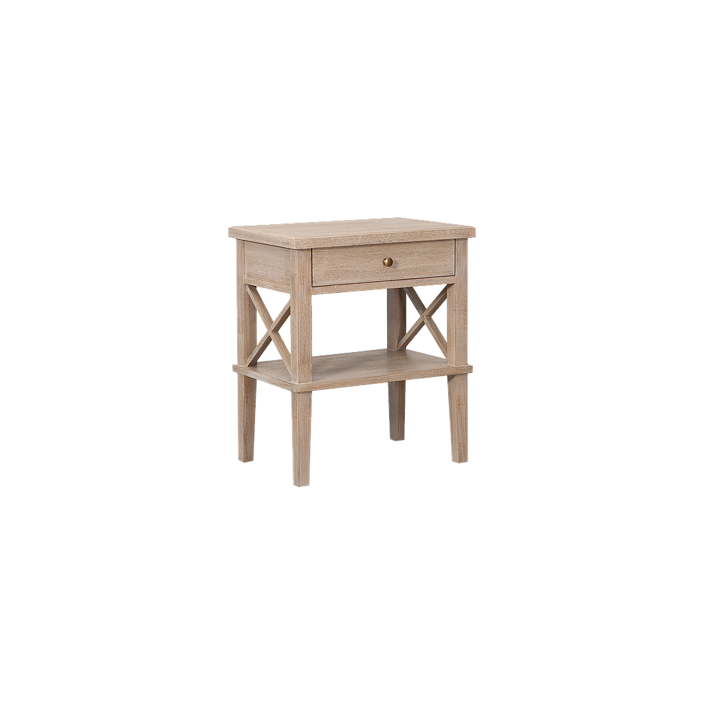 ESTEBAN - Bedside table H65 - Whitened acacia