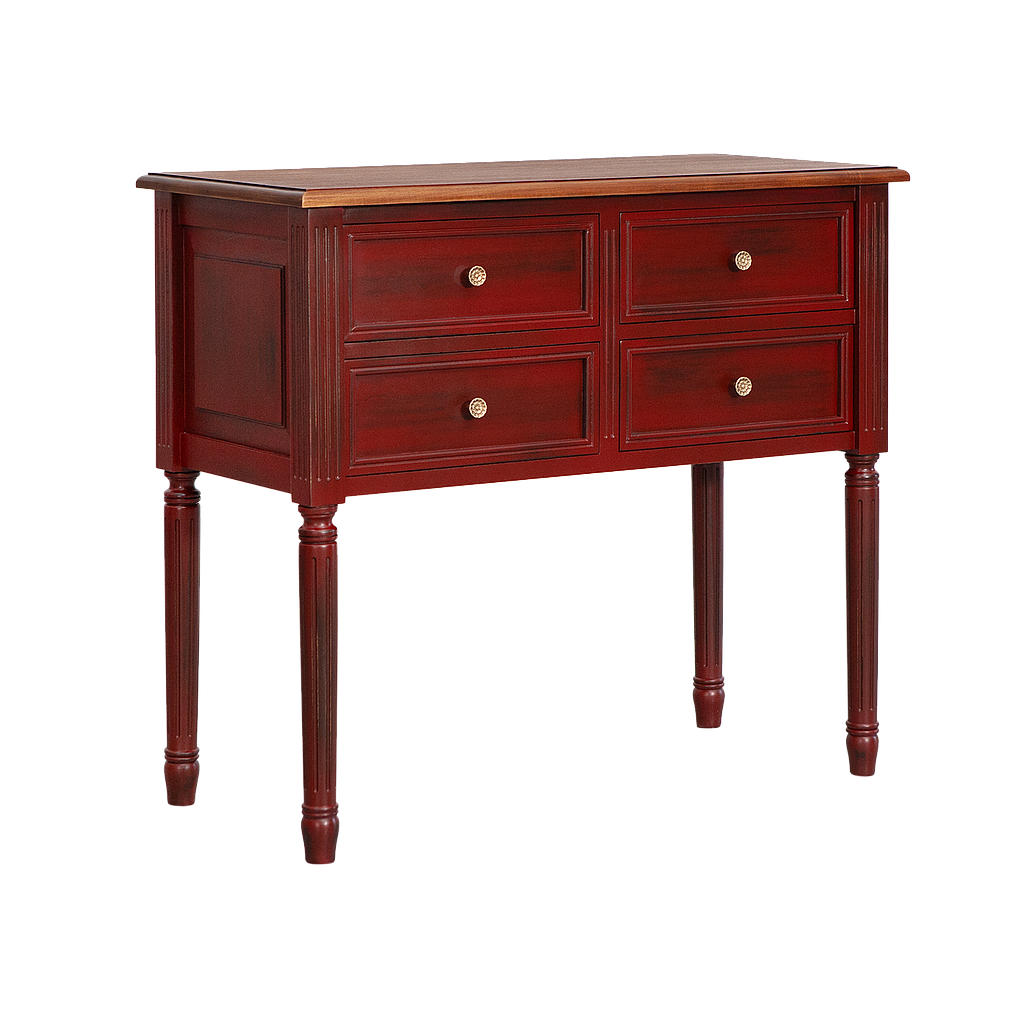 ORLEANS - Console table L95 - Patina chinese red and Washed antic