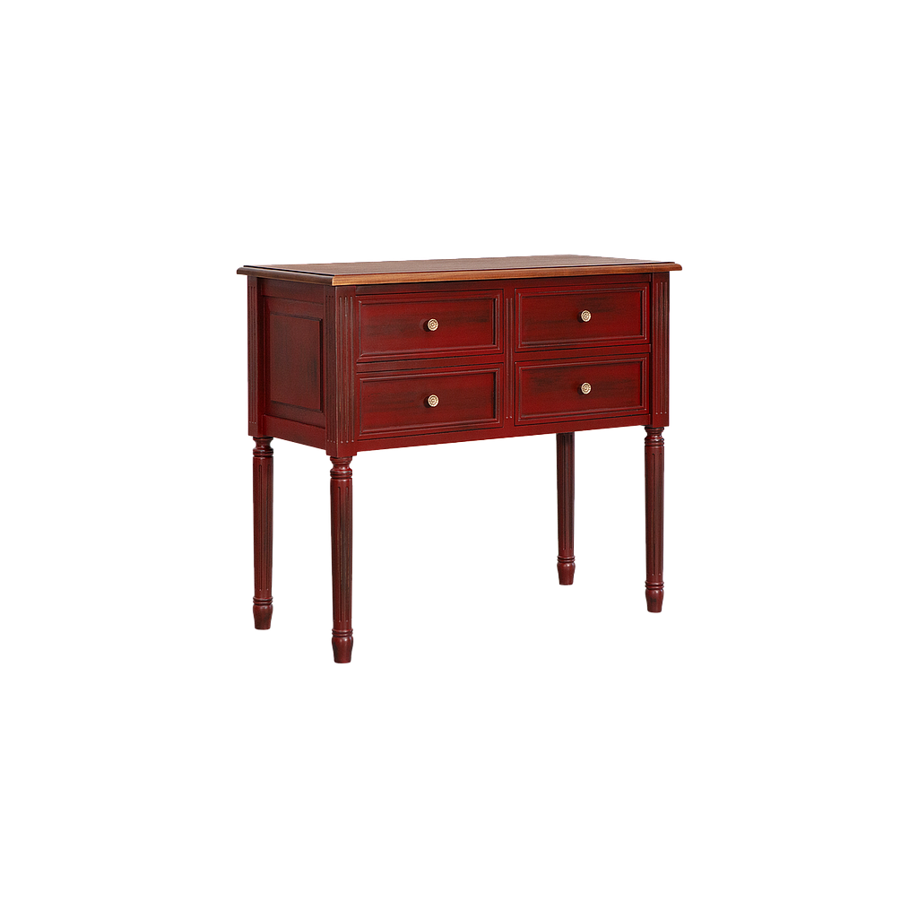 ORLEANS - Console table L95 - Patina chinese red and Washed antic