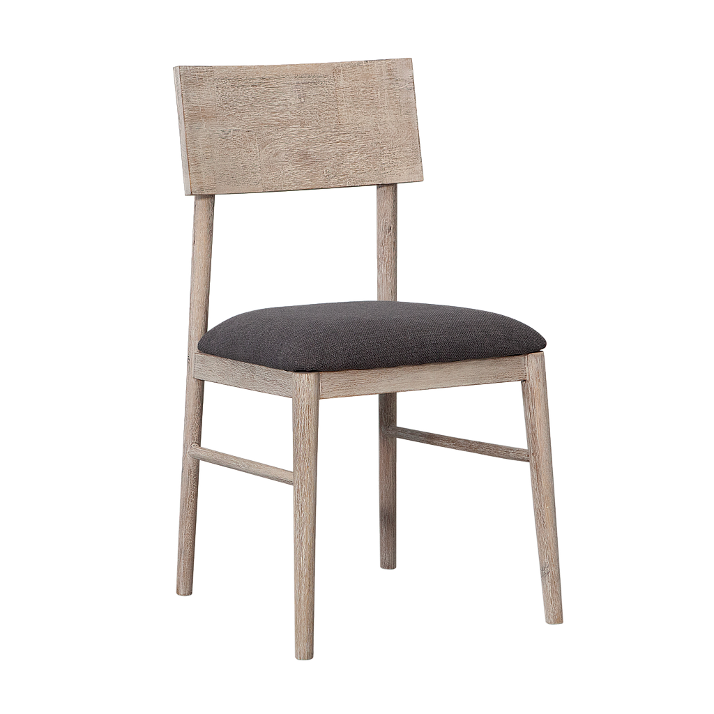 PORTO - Dining chair - Whitened acacia and dark grey cover
