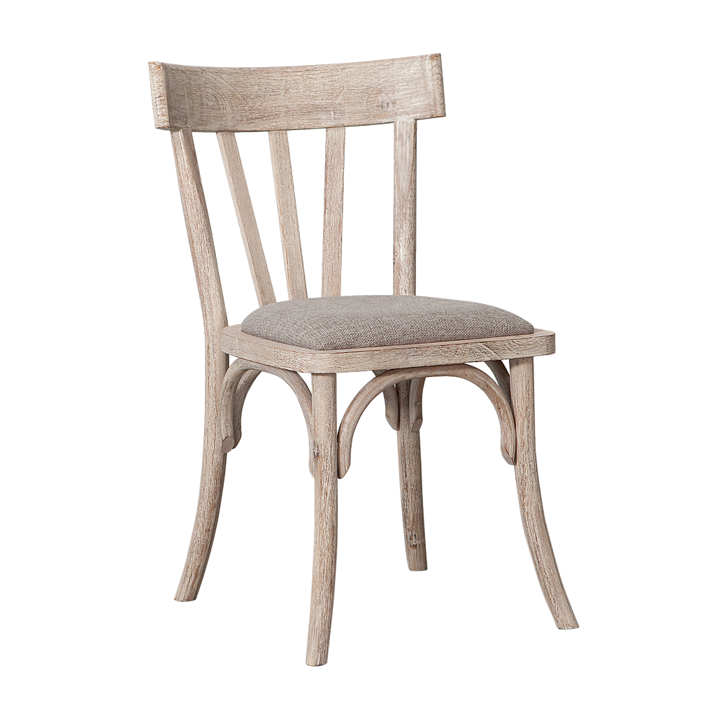 BISTROT - Chair - Whitened acacia and Beige
