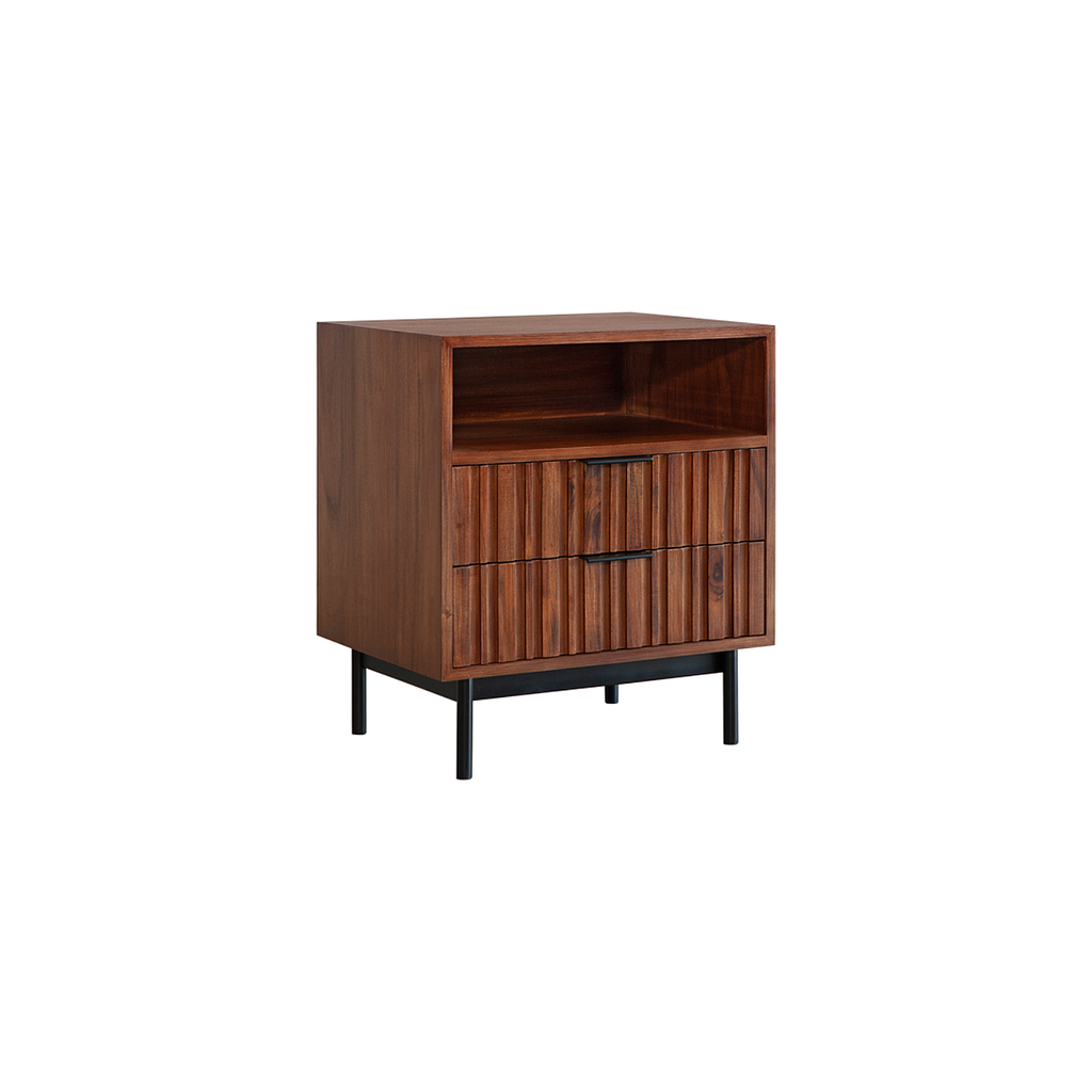 MATTEO - Bedside table L51 x H60 - Washed antic and Matt black