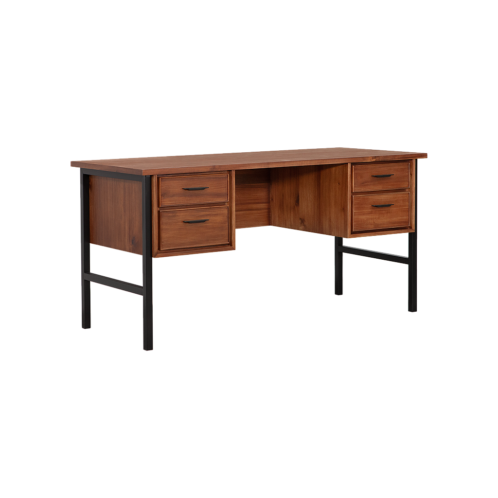 DANN - Desk L150 x W65 - Washed antic and Matt black